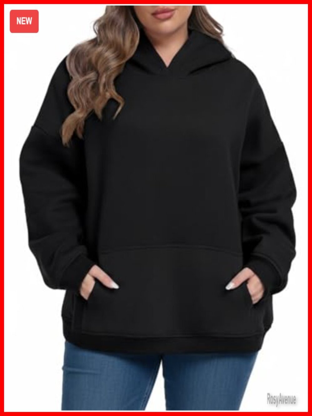 Women's Plus Size Fleece Lined Hoodie Oversized Sweatshirt